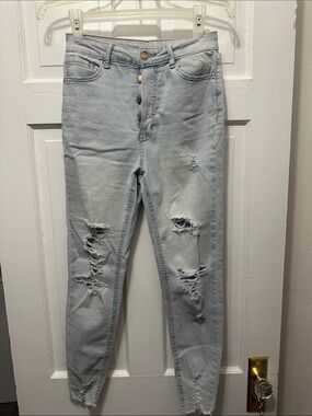 Vanilla star Light Wash Distressed High-Waist Women’s Jeans